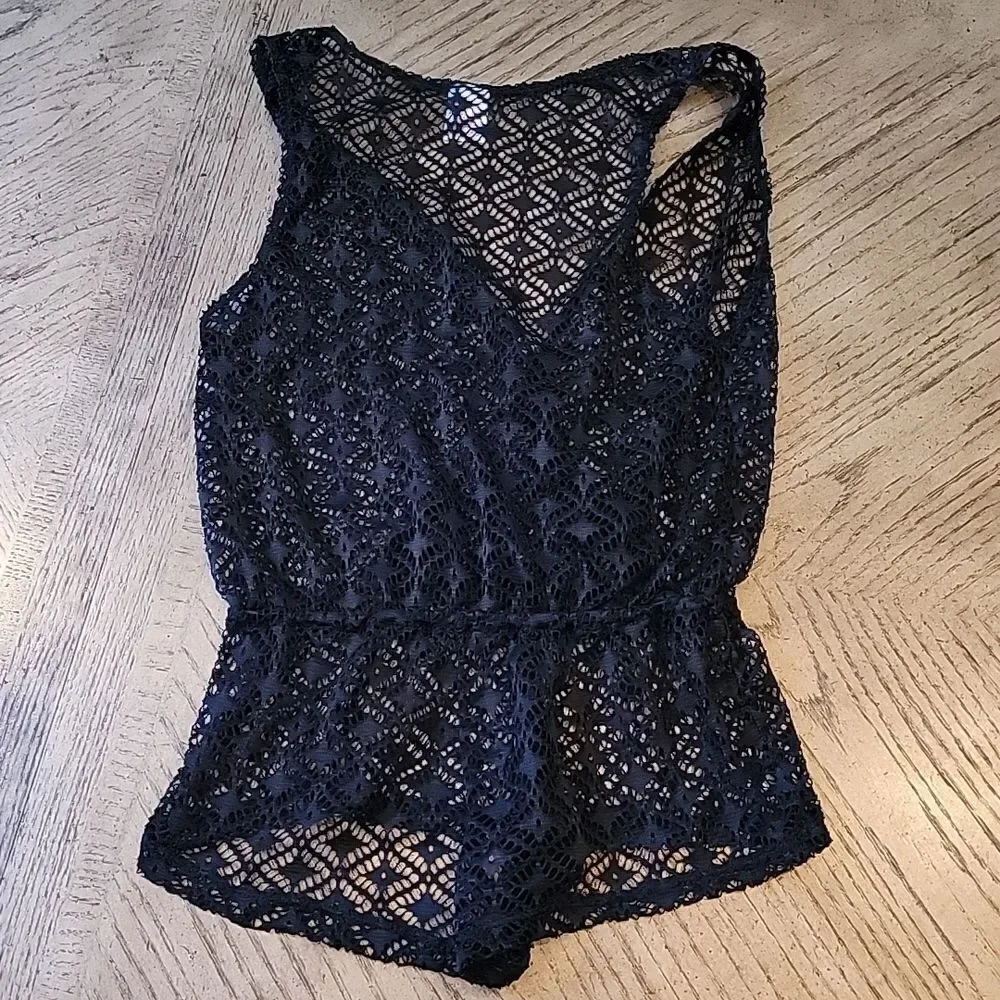 Black Swim suit cover jumpsuit size S 🖤